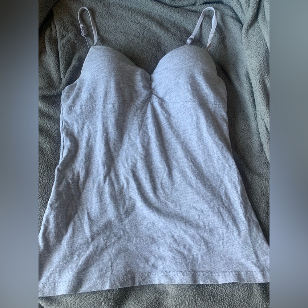 Gray padded tank top. Size large.